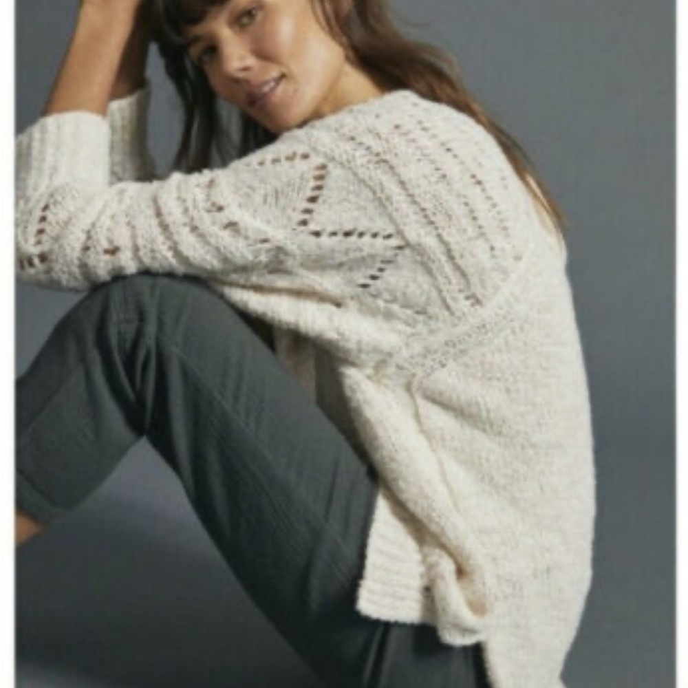 ANTHROPOLOGIE PILCRO LUNA POINTELLE TUNIC SWEATER